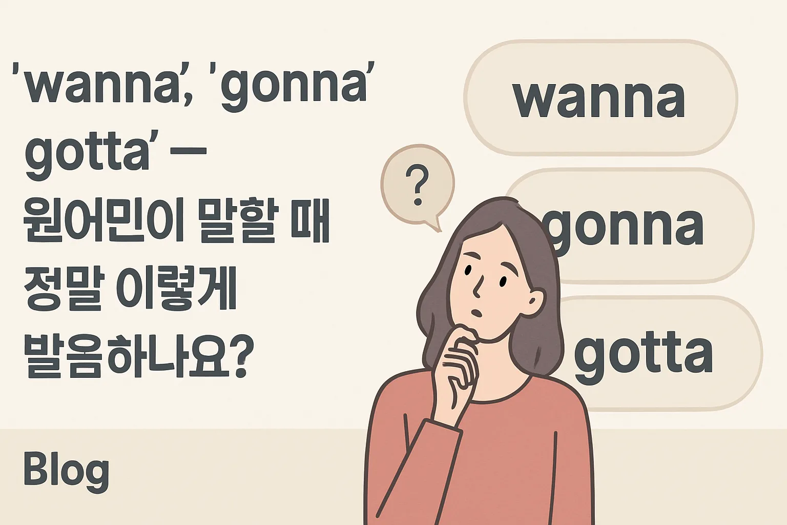 “wanna”, “gonna”, “gotta” — 원어민이 말할 때 정말 이렇게 발음하나요?