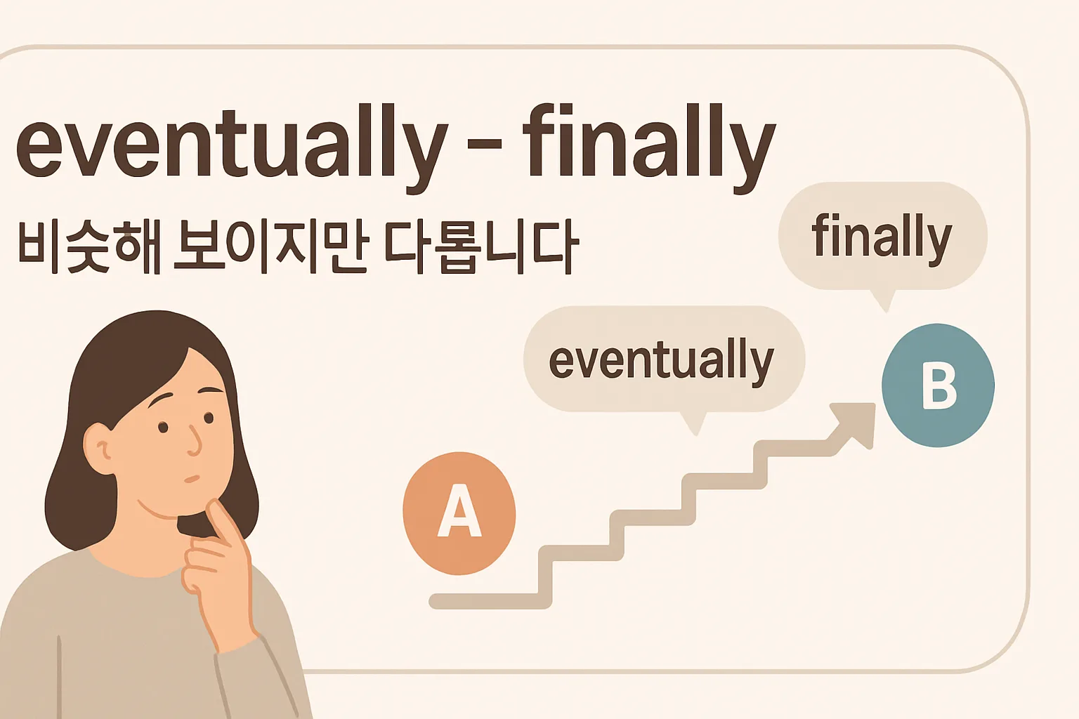 “eventually”와 “finally” — 비슷해 보이지만 다릅니다