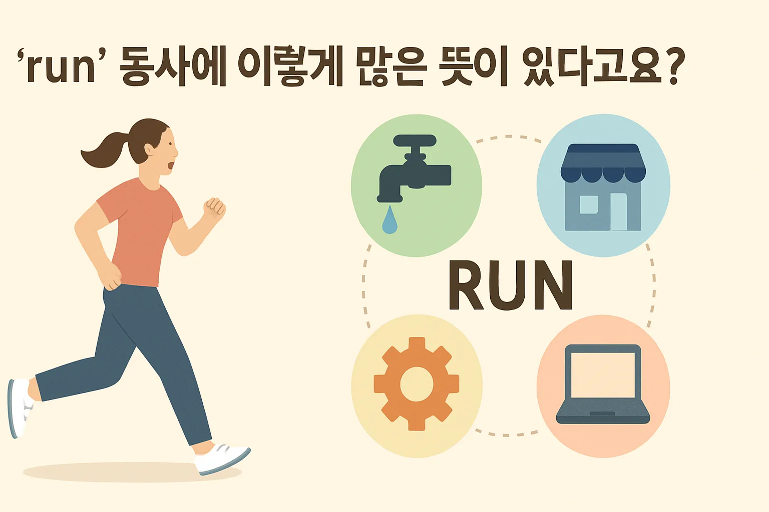 “run” 동사에 이렇게 많은 뜻이 있다고요?
