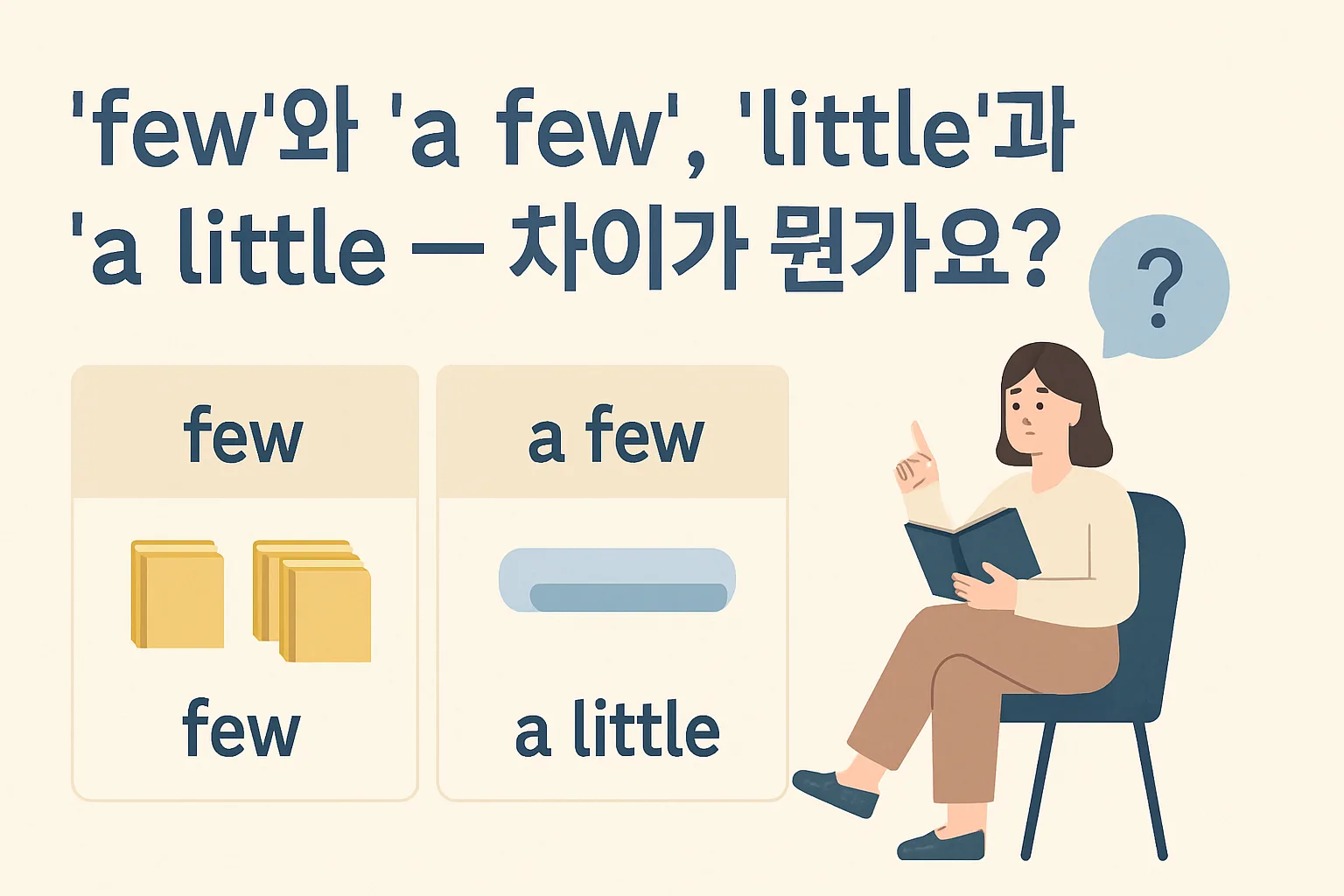 “few”와 “a few”, “little”과 “a little” — 차이가 뭔가요?