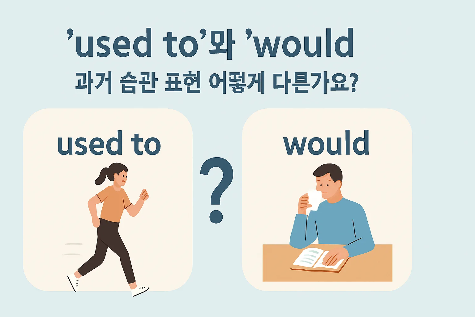 “used to”와 “would” — 과거 습관 표현 어떻게 다른가요?