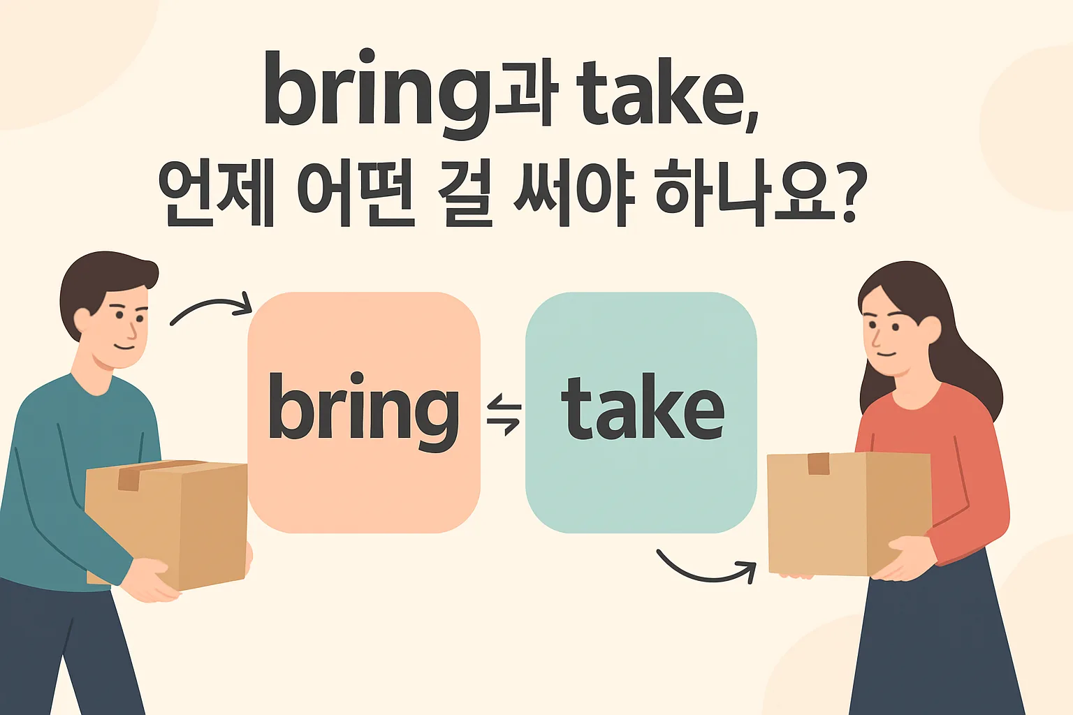 bring과 take, 언제 어떤 걸 써야 하나요?